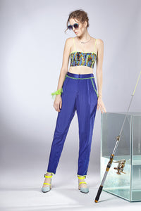Ruffle Deco. Silk Pants