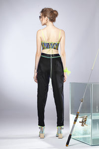 Ruffle Deco. Silk Pants