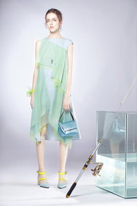 Asymmetry Layering Meshy Dress