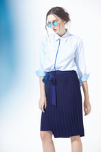 Load image into Gallery viewer, Ribboning Asymmetric Pleated Skirt
