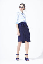 Load image into Gallery viewer, Ribboning Asymmetric Pleated Skirt
