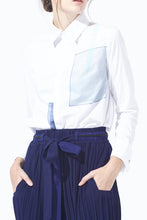 Load image into Gallery viewer, Geometrical Patching Cotton Shirt
