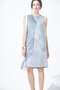 Asymmetric Over-layering Silky Dress