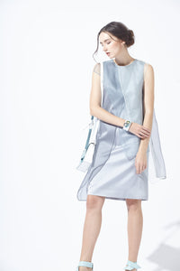 Asymmetric Over-layering Silky Dress