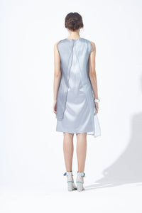 Asymmetric Over-layering Silky Dress
