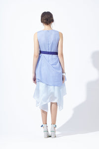 Pattern Mesh Drapery Silk Dress