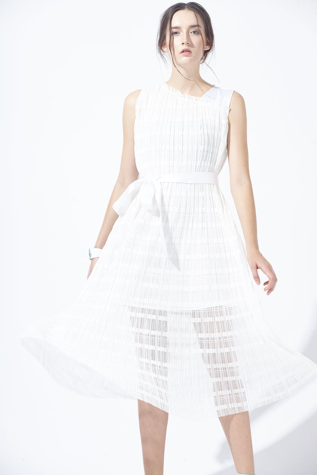 Lace Pleated Dress