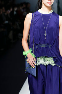 Fluorescent Lace Gather Dress