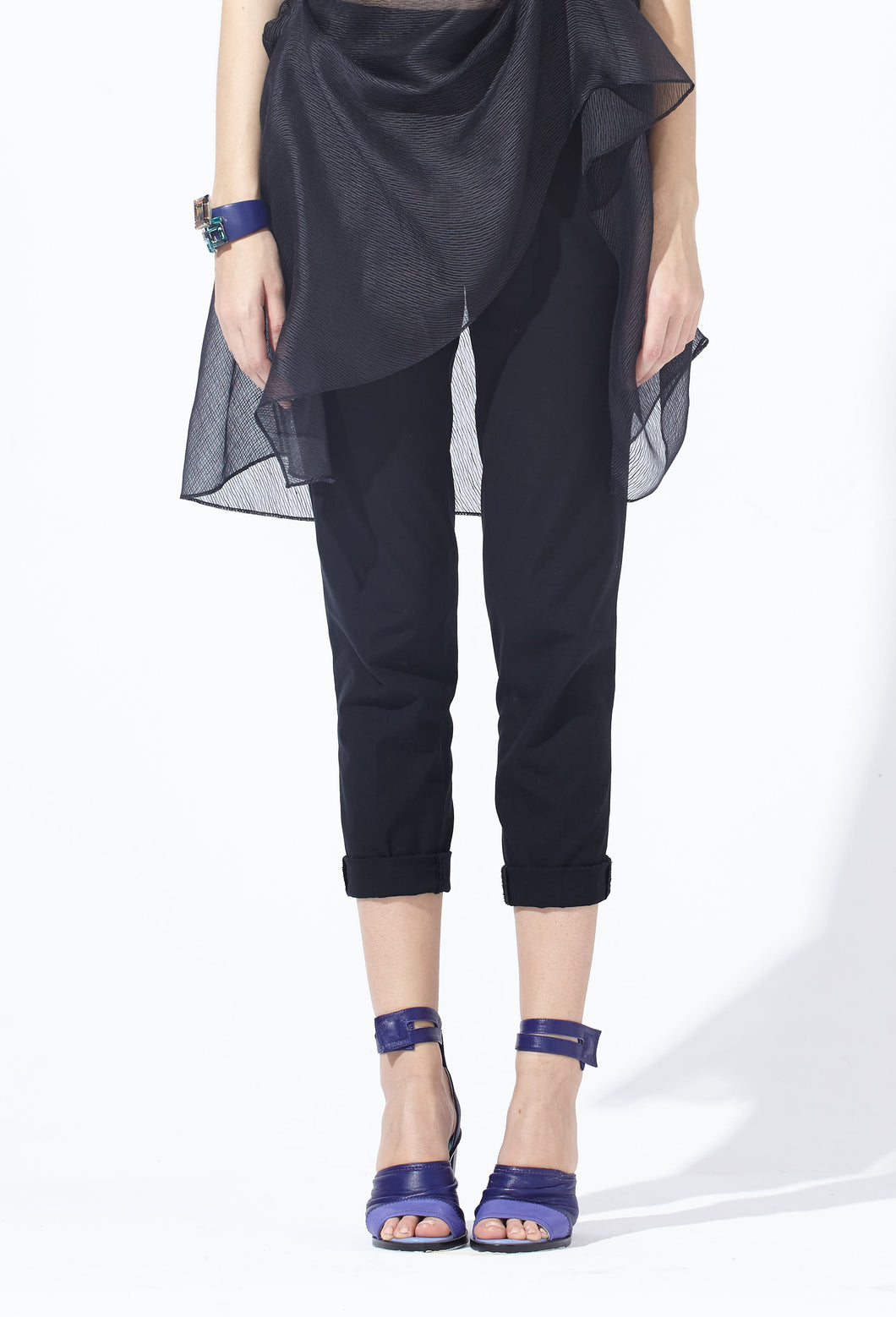 Lacy Waisted Roll-Cuff Pants