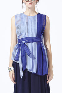 Pattern Mesh Blocking Top